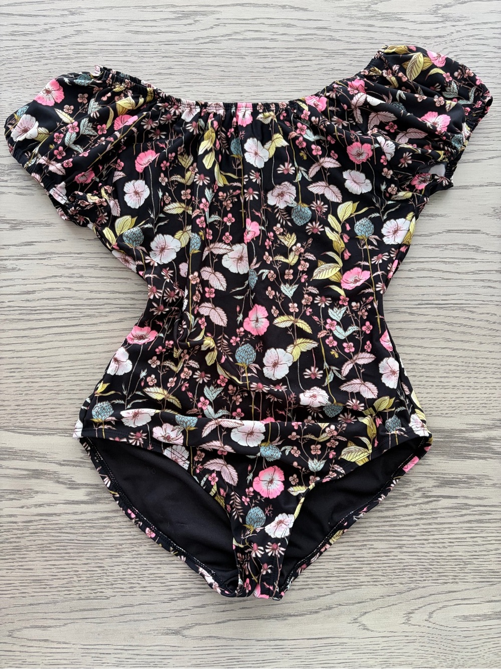 GAP Black Floral One-Piece Swimsuit for Kids